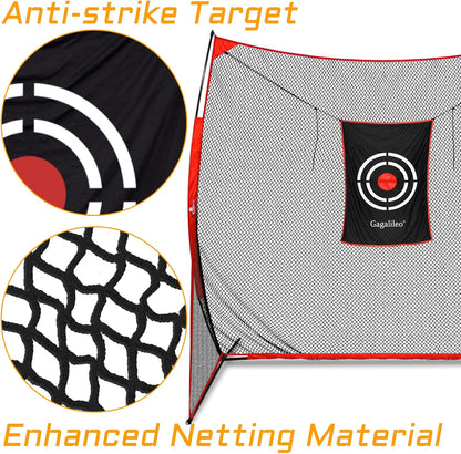 Gagalielo Golf Hitting Net with Target：Professional Heavy Duty Practice Net for Driver Swing Training Backyard Garage