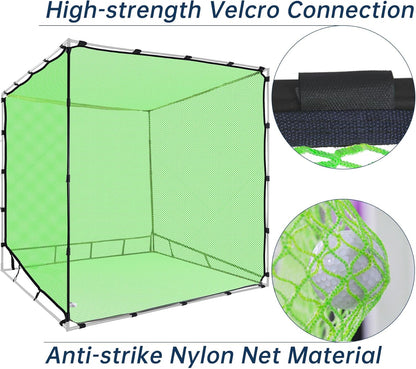 Golf Practice Hitting Nets for Backyard Driving Indoor Use Heavy Duty Practice Golf Driving Nets for Backyard Premium Portable Golf Impact Nets Cages with Frame and Net for Men