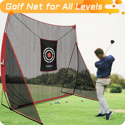 Gagalielo Golf Hitting Net with Target：Professional Heavy Duty Practice Net for Driver Swing Training Backyard Garage